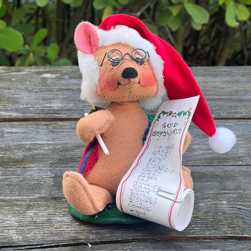 Annalee Vintage Christmas List Bear Dolls Holiday Decor The Good List for Santa